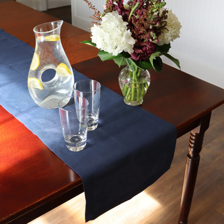 navy blue table runner for summer party