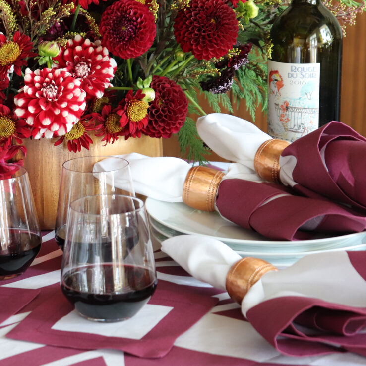 white and red linen napkins fourth of july
