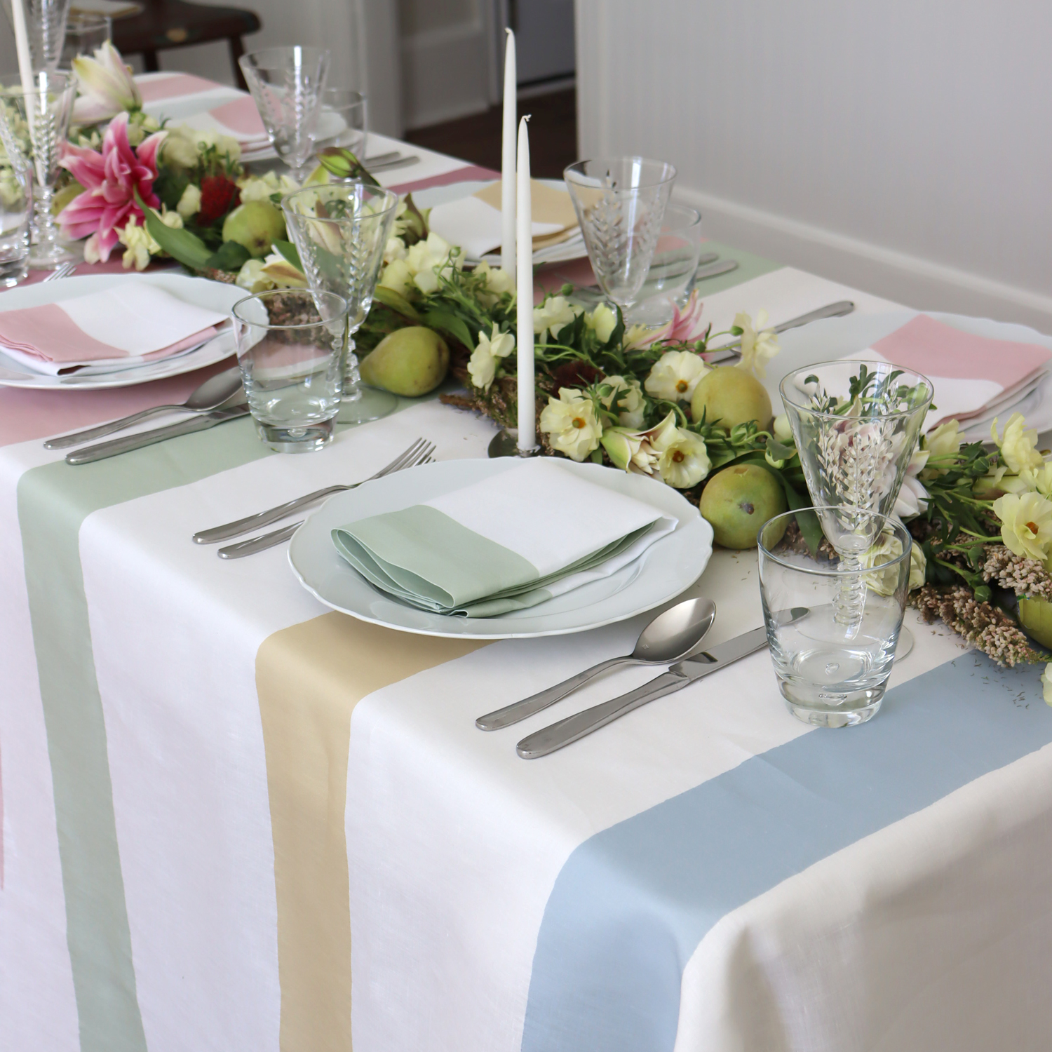 spring linen tablecloth