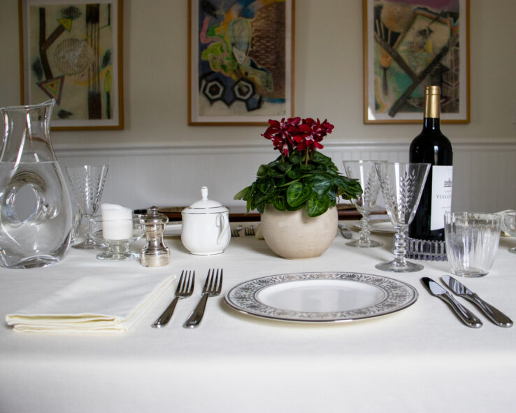 Ivory Spun Polyester Tablecloth & Napkins