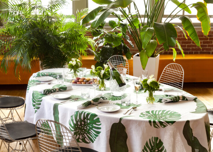 tropical summer linen tablecloth 